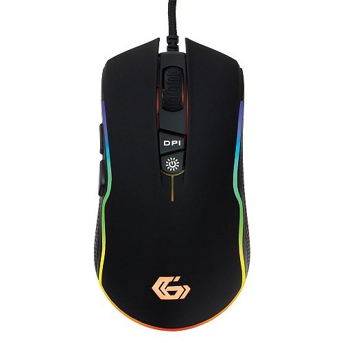купить Мышь игровая Gembird MG-700, USB, черный, 2500 DPI, 6 кнопок, подсветка 16млн. цветов, ПО, кабель тканевый 1.7м в Алматы
