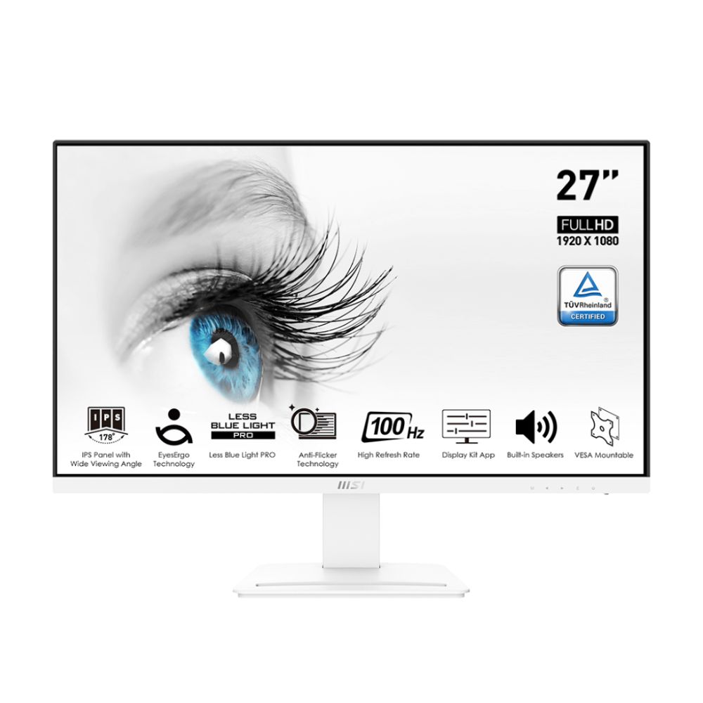 купить Монитор 27" MSI PRO MP273AW IPS 1920х1080 100Hz 1ms 300cd/m 1000:1 VGA HDMI DP 2x3W Белый в Алматы