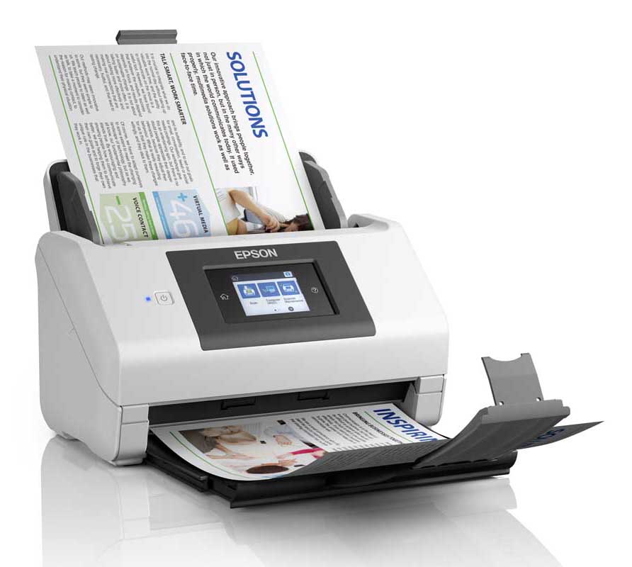 купить Сканер Epson WorkForce DS-780N B11B227401, A4, Скорость – 45 стр./мин/ 90 изобр./мин, USB 3.0, Ethernet в Алматы