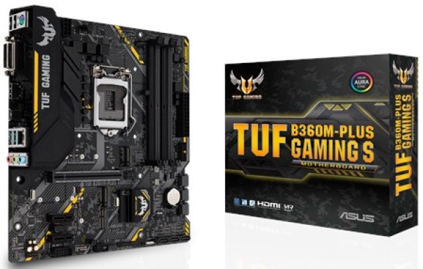 купить Материнская плата ASUS TUF B360M-PLUS GAMING S, Socket 1151, 4xDDR4 (2666), 6xSATA3, 2xM.2, 1xPCIe3.0x16, 2xPCIe3.0x1, 1xM.2 Socket (Key E), 1xDVI-D, 1xHDMI, 1xRJ45, 3xUSB3.1, 2xUSB 2.0, 2xPS/2, mATX  в Алматы