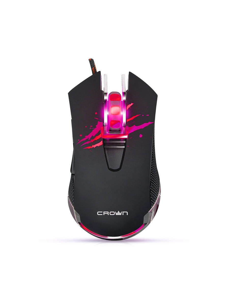 купить Мышь USB, Игровая Crown CMXG-614 Gaming оптическая/800/1000/1600/2400DPI/ эргономичная форма с подсветкой в Алматы