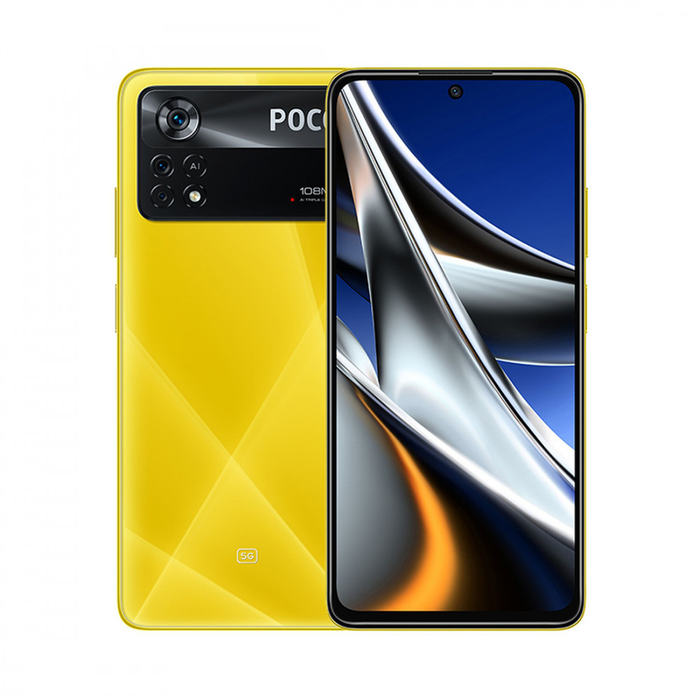 купить Мобильный телефон, Poco, X4 Pro 5G 6GB 128GB, 6.67* AMOLED, Аккумулятор 5000 мАч, 2400х1080, Bluetooth 5.1, 108MPx+8MPx+2MPx/16MPx, Snapdragon 695, Gorilla Glass 5, NFC, Turbo Charge 67W, (POCO Yellow) Жёлтый в Алматы