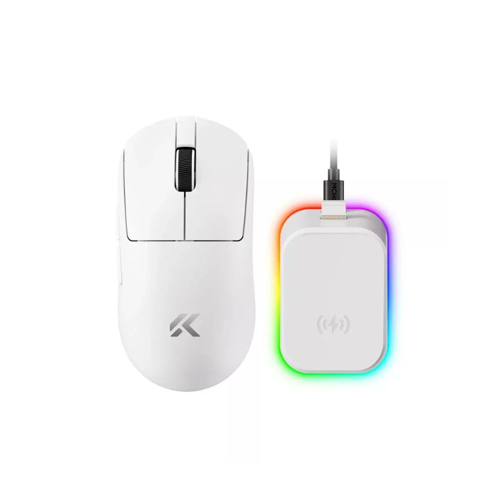 Купить Мышь MCHOSE A7 V2 Ultra Plus, White, TTC Gold Switch, 8000Hz, PAW 3950 TI, 2.4G/BT/USB-C, 500mAh в Алматы