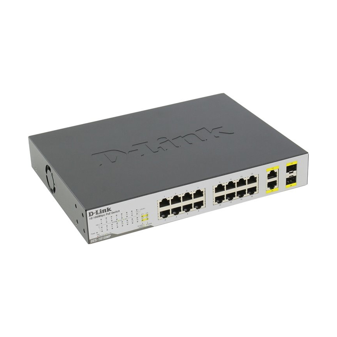 купить D-Link DES-1018P/A1A Неуправляемый коммутатор 8 10/100 + 8 10/100PoE +  2 комбо-портами 10/100/1000 /  в Алматы