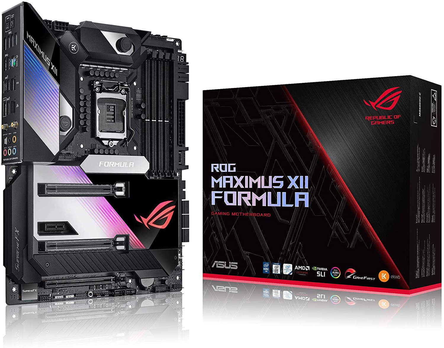 купить Сист. плата Asus ROG MAXIMUS XII FORMULA, Z490, S1200, EKIII VRM, 4xDIMM DDR4, 3xPCI-E x16, PCI-E x1, 3xM.2, 6xSATA, ATX в Алматы