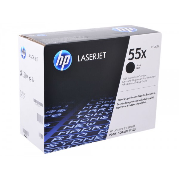 купить Картридж лазерный HP CE255X черный, для Laser Jet P3015/P3011, 12500 страниц, повышенной емкости в Алматы