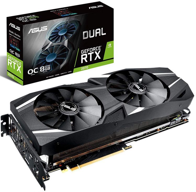 купить Видеокарта ASUS GeForce RTX2070 8Gb 256bit GDDR6 HDMI+3xDP+SLI+USB-C DUAL-RTX2070-O8G                                                                                                                                                                      в Алматы