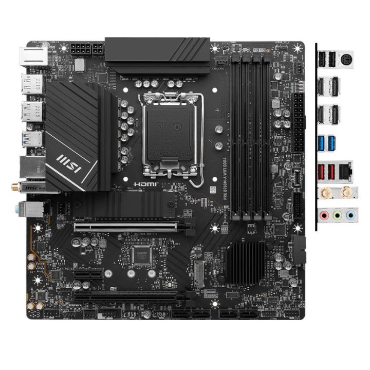 купить Материнская плата MSI PRO B760M-A WIFI DDR4 LGA1700 4xDDR4 4xSATA3 RAID 2xM.2 2xHDMI 2xDP mATX в Алматы