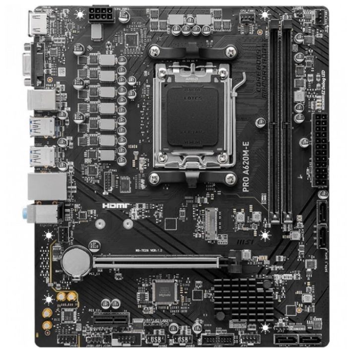 купить Материнcкая плата MSI PRO A620M-E sAM5 A620 2xDDR5 M.2 HDMI D-Sub mATX в Алматы