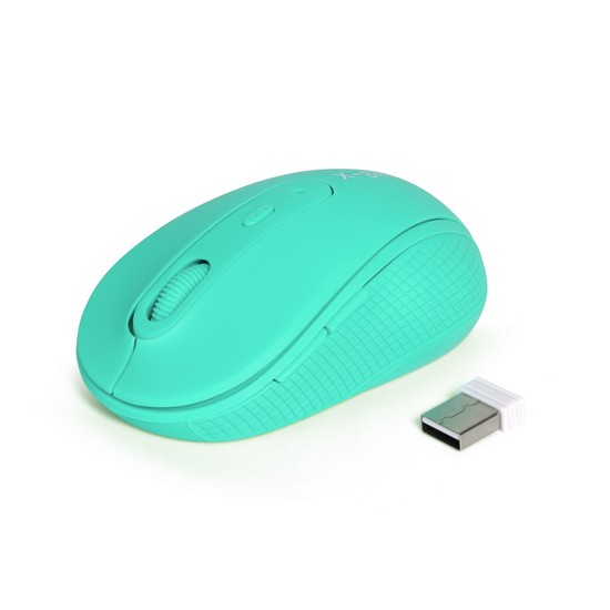 купить Мышь, X-Game, XM-810OGB, Оптическая, 1200/2400dpi, Беспроводная, 2.4ГГц, Батарейки в комплекте, Неоново-Голубой в Алматы
