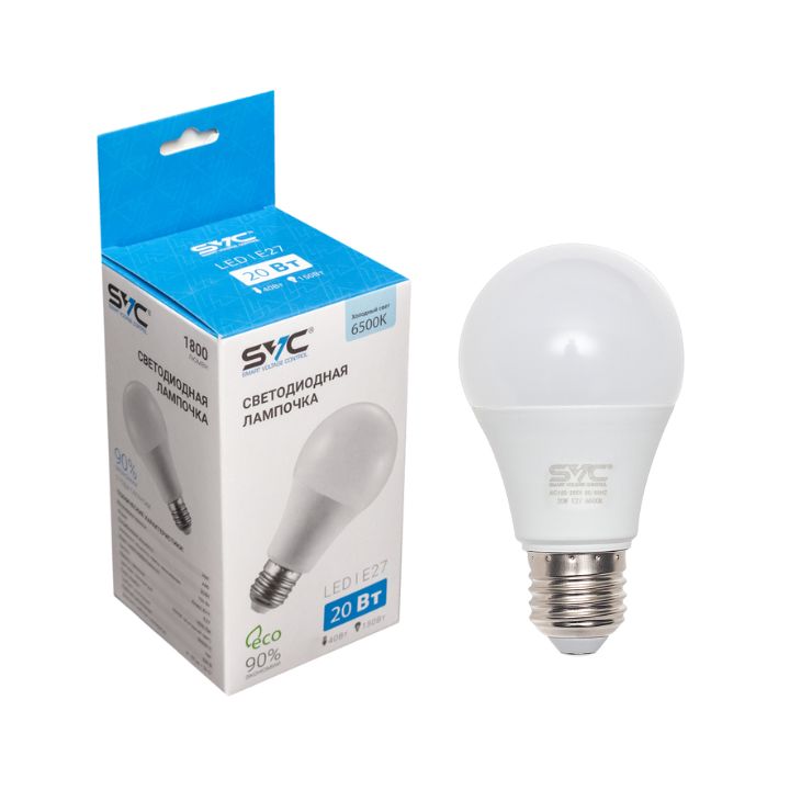 купить Эл. лампа светодиодная SVC LED A80-20W-E27-6500K, Холодный в Алматы