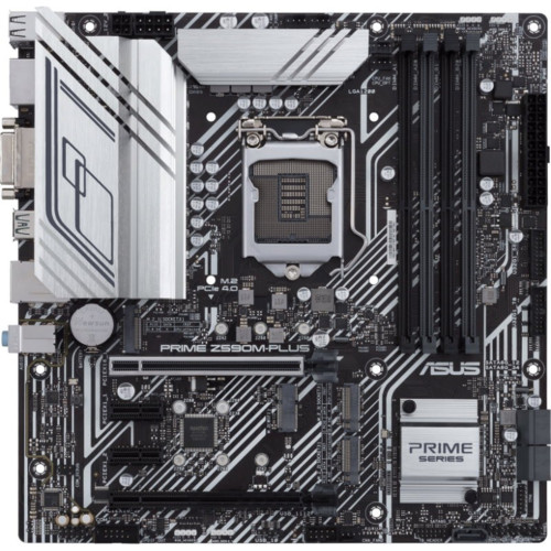 купить Материнская плата ASUS PRIME Z590M-PLUS, Z590, 1200, 4xDIMM DDR4, 2xPCI-E x16, 2xPCI-Ex1, M.2, 5xSATA, DVI-D, DP, HDMI, BOX в Алматы