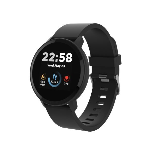купить CANYON Smart watch, 1.3inches IPS full touch screen, Round watch, IP68 waterproof, multi-sport mode, BT5.0, compatibility with iOS and android, black, Host: 25.2*42.5*10.7mm, Strap: 20*250mm, 45g в Алматы