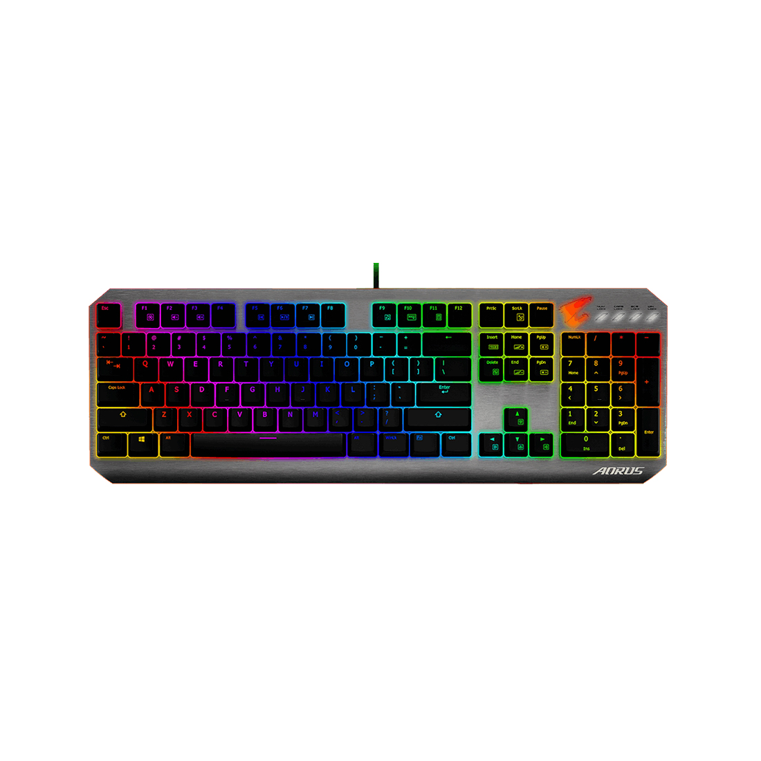 купить Клавиатура, Gigabyte, GK-AORUS K7, Игровая, Механические переключатели Cherry MX Red, 22 программируемые клавиши, USB, Подсветка 16.8 млн цветов с эффектами, Чёрный в Алматы