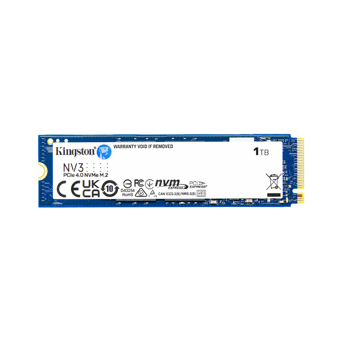 купить SSD 1TB Kingston NV3, M.2, read 6000 MB/s, write 4000 MB/s, PCIe 4.0, OEM SNV3S/1000G в Алматы