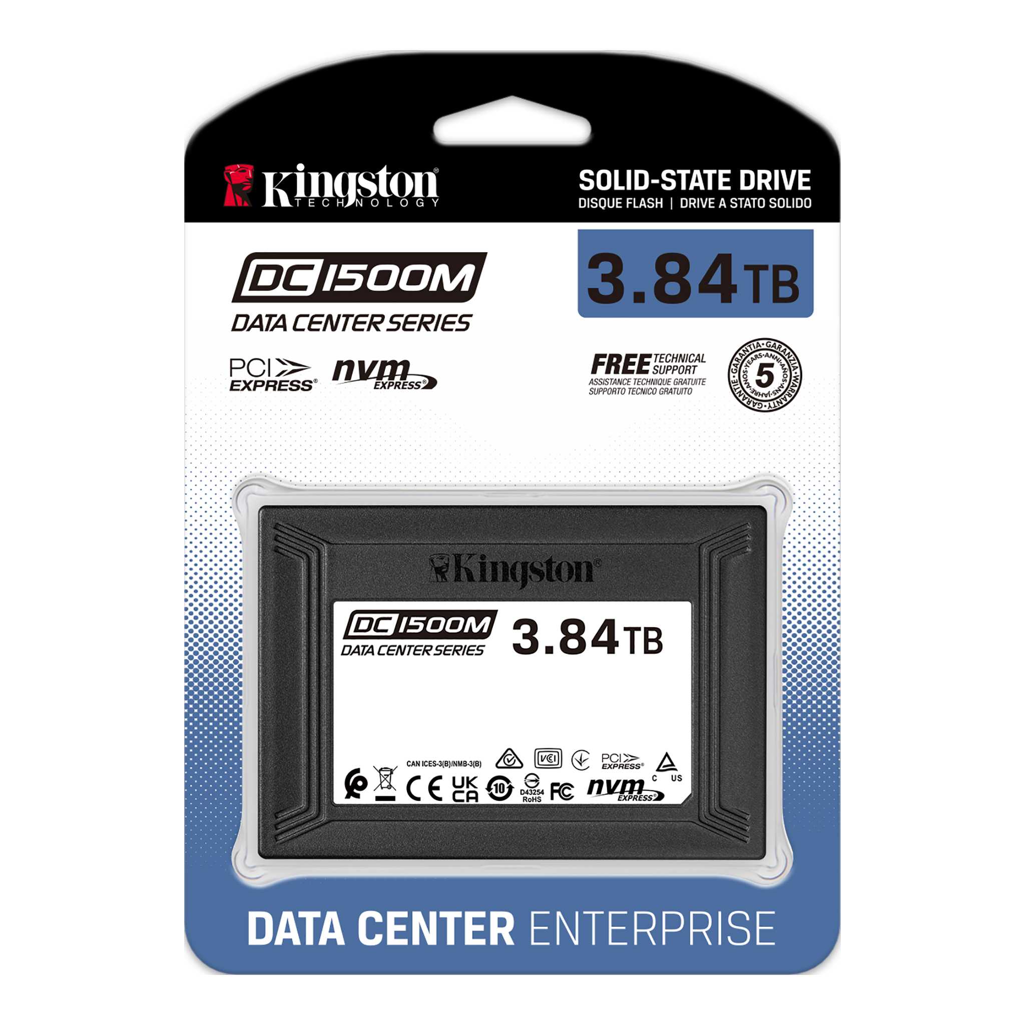 купить Твердотельный накопитель SSD 3840 Gb Kingston DC1500M SEDC1500M/3840G, U.2 PCIe NVMe Gen3 x4 в Алматы