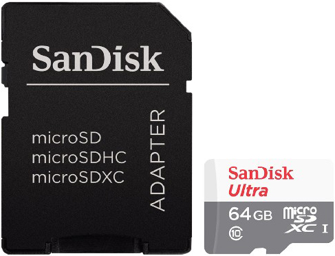 купить Карта памяти SANDISK ULTRA microSD UHS-I 64Gb Скорость чтения до 48 МБ/с, Класс 10 в режиме съемки видео в формате Full HD. Адаптер SD в комплекте. SDSQUNB-064G-GN3MA. Водонепроницаемость, ударопрочность, устойчивость к перепадам температур и воздейс в Алматы