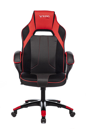 купить Кресло игровое Zombie VIKING 4 AERO черный/красный искусст.кожа/ткань с подголов. крестовина пласт. в Алматы