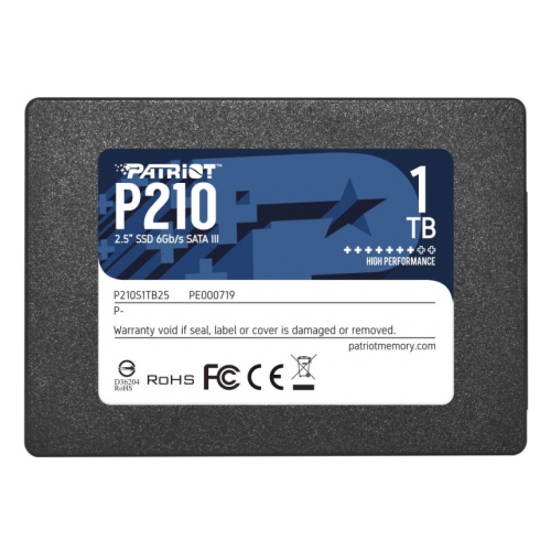 купить Твердотельный накопитель 1000GB SSD PATRIOT P210 2.5” SATA3 R500Mb/s W400MB/s 7mm P210S1TB25 в Алматы