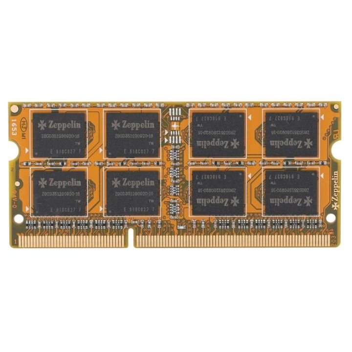 купить Оперативная память SODIMM DDR3 PC-12800 (1600 MHz)  4Gb Zeppelin (память для ноутбуков) <512M*8/16C 1.35V> в Алматы