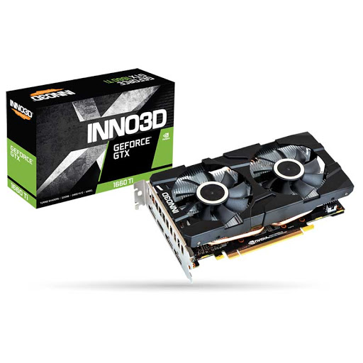купить 6GB GTX 1660 Ti GDDR6 192-bit 1536/1770 MHz, HDMI, 3DP, PCIe3.0x16, Inno3D GTX1660Ti Twin X2 (N166T2-06D6-1710VA15) 2Fan, 196 mm, 2 слота в Алматы
