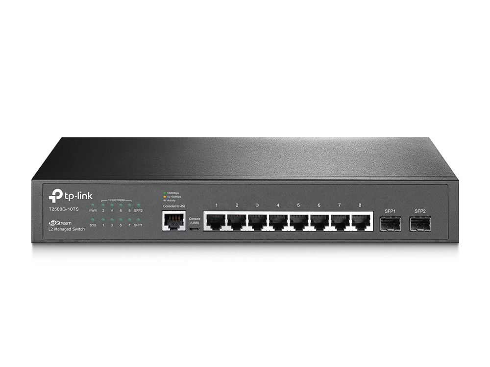 купить TP-Link T2500G-10TS (TL-SG3210)  JetStream 8-пор-вый гига-ный управ-мый коммутатор 2 уровня с 2 SFP /  в Алматы