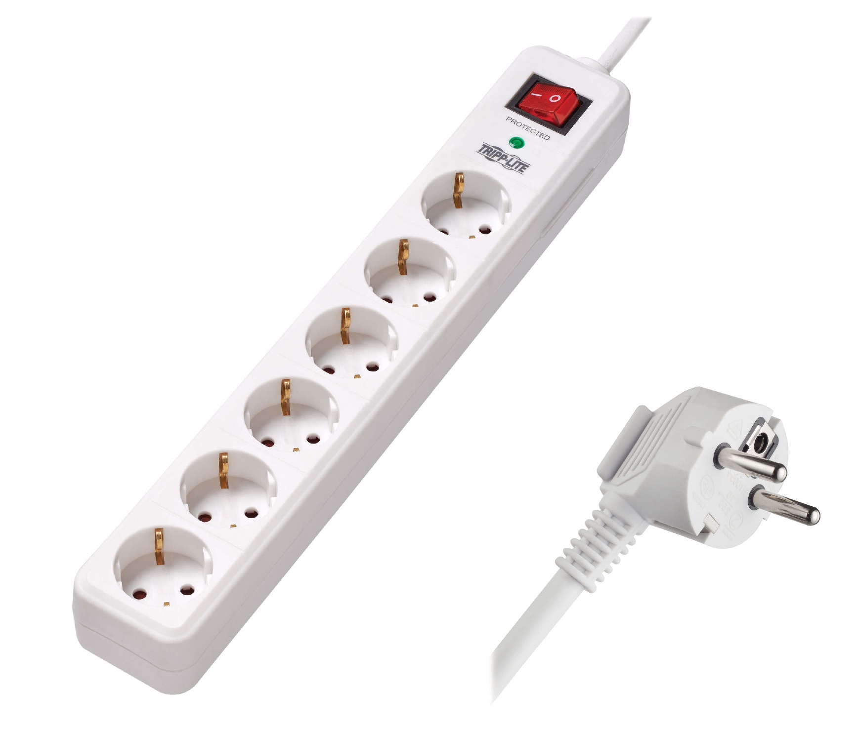 купить Сетевой фильтр TrippLite/TLP6G18/6 розет./1,8 м/16 А/Surge Protector/Schuko/White в Алматы