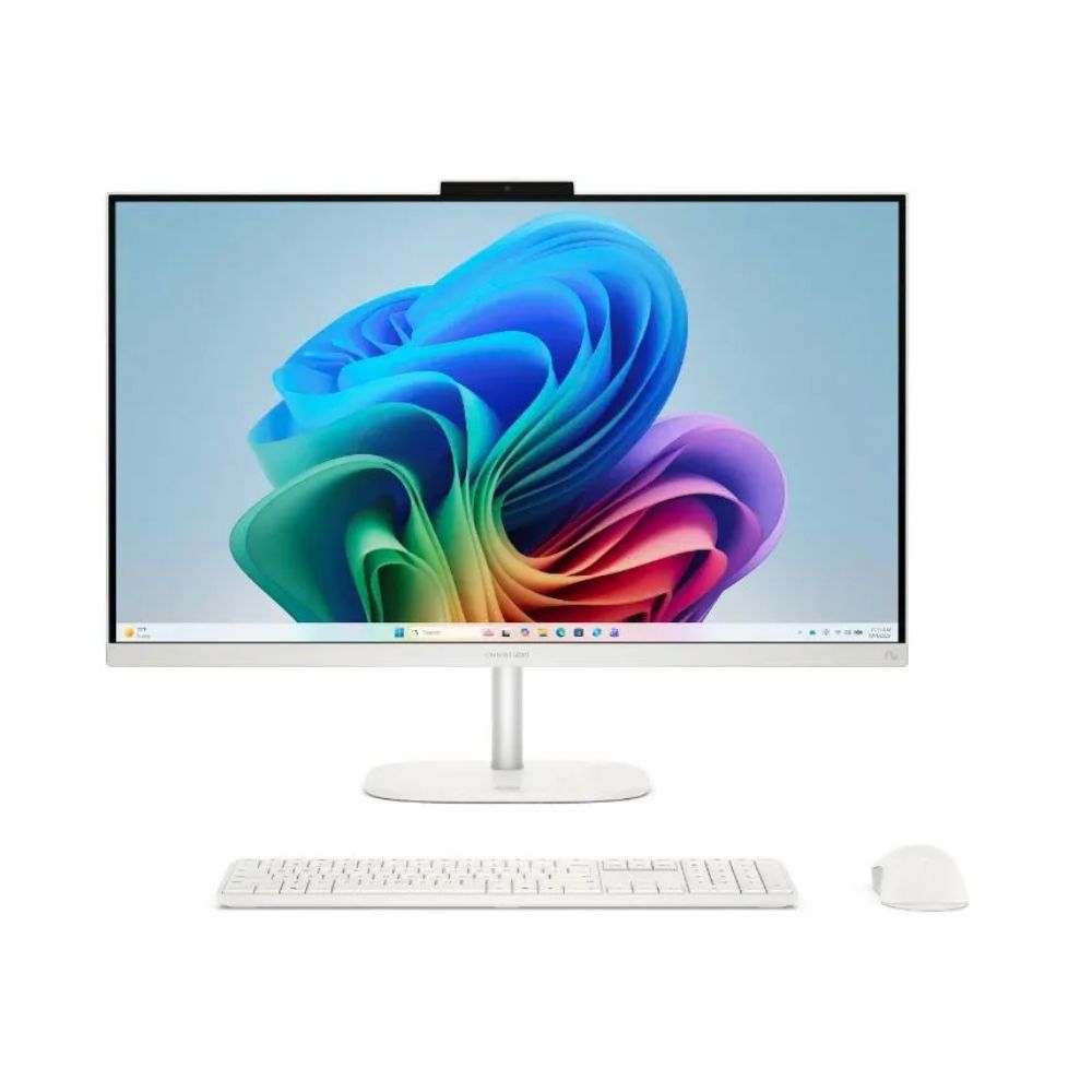 Купить Моноблок HP D6QR1EA OmniStudio All-in-One Desktop 27-cu0025ci PC 27** FHD (1920 x 1080) IPS 100Hz/Intel Core 5 210H up to 4,8Ghz (8Cores)/16GB/512GB/Integrated/Wi-Fi 6/BT5.4/1080P FHD Camera/USB mouse+keyboard/DOS/1Y/Cotton white в Алматы