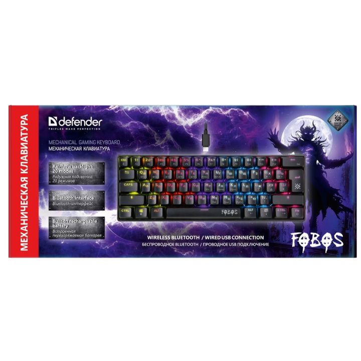 купить Клавиатура механическая USB Defender Fobos GK-011 в Алматы