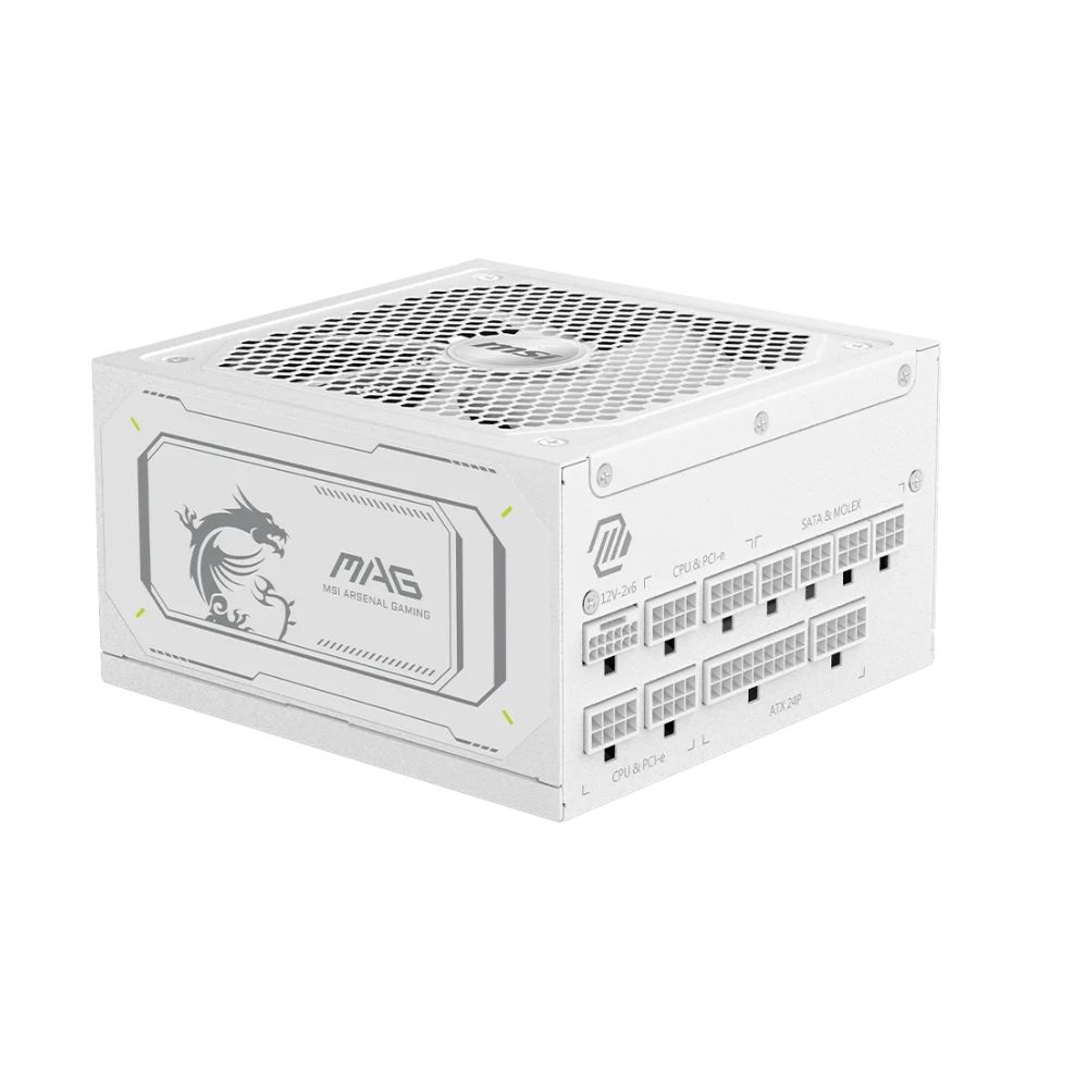 Купить БП ATX 1000W MSI MAG A1000GL PCIE5 White ATX 3.1, Gold, 20 4/24 4/24 4 8/24 8 8, 13.5 cm, 4x6 2p 16p MAG A1000GL PCIE5 WHITE в Алматы