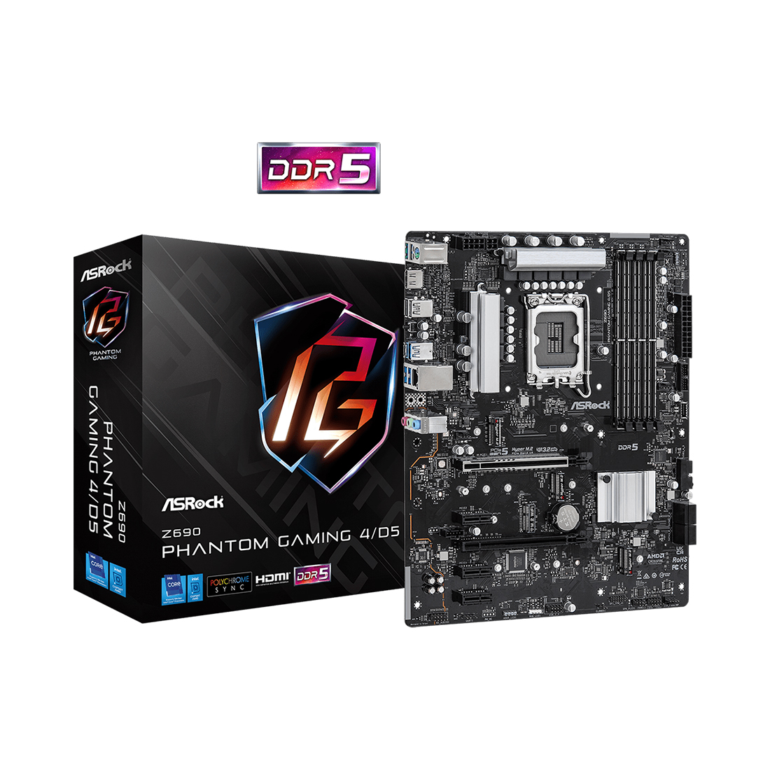 купить Материнская плата ASRock Z690 PHANTOM GAMING 4/D5 в Алматы