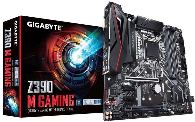 купить Gigabyte, Z390 M GAMING, LGA1151, iZ370, 4xDDR4 2666, 6xSATA3, 2xM2.0, Raid, 1xDVI-D, 1xHDMI, 3xPCI-Ex16, 3xPCI-Ex1, ATX в Алматы
