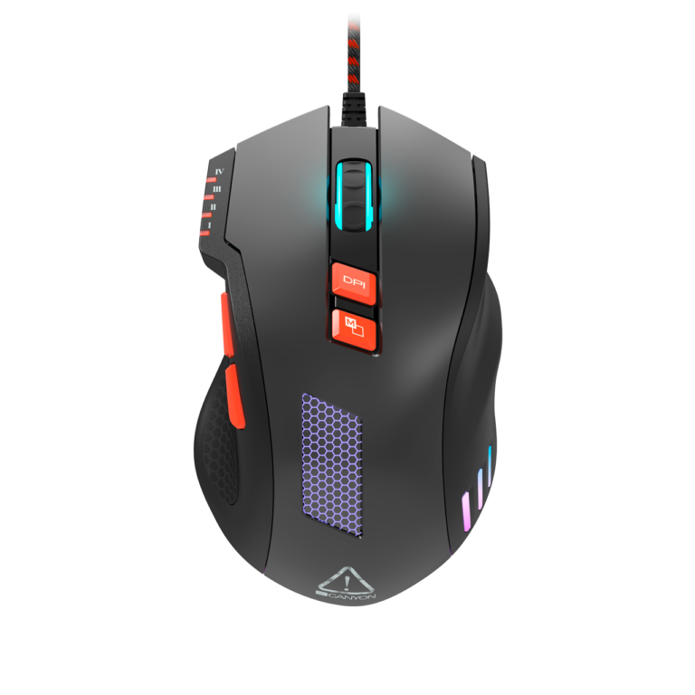 купить Wired Gaming Mouse with 8 programmable buttons, sunplus optical 6651 sensor, 4 levels of DPI default and can be up to 6400, 10 million times key life, 1.65m Braided USB cable в Алматы