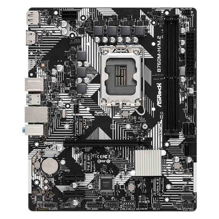 купить Материнская плата ASRock B760M-H/M.2 LGA1700 2xDDR5 4xSATA RAID 2xM.2 HDMI DP mATX в Алматы