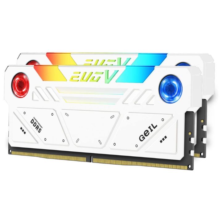купить Оперативная память 32GB Kit (2x16GB) GEIL EVO V RGB 6400Mhz DDR5 PC5-51200 GESW532GB6400C38ADC White в Алматы