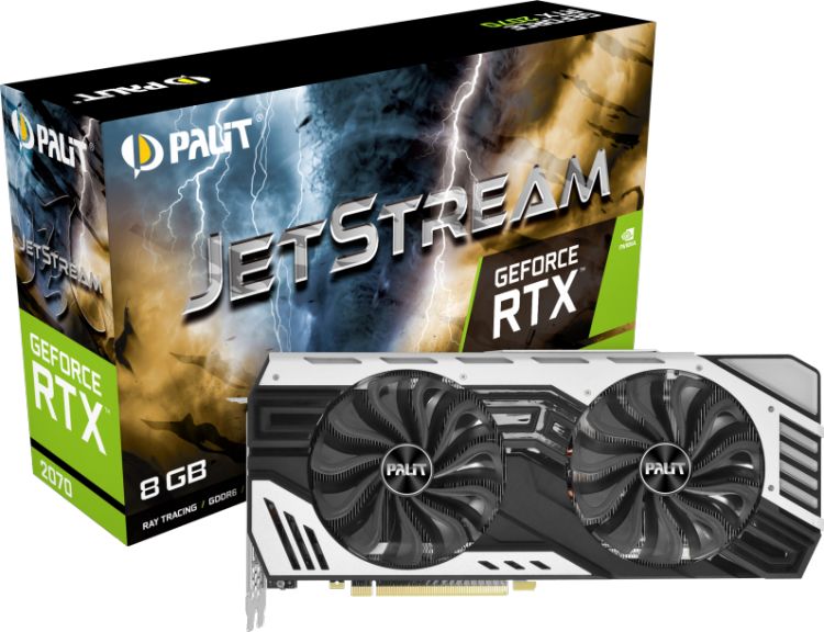 купить Видеокарта, PALIT, RTX2070 JETSTREAM 8G 4710636270192, NE62070020P2-1061J, GDDR6, 256bit, USB-C, 3-DP, HDMI, Цветная коробка в Алматы