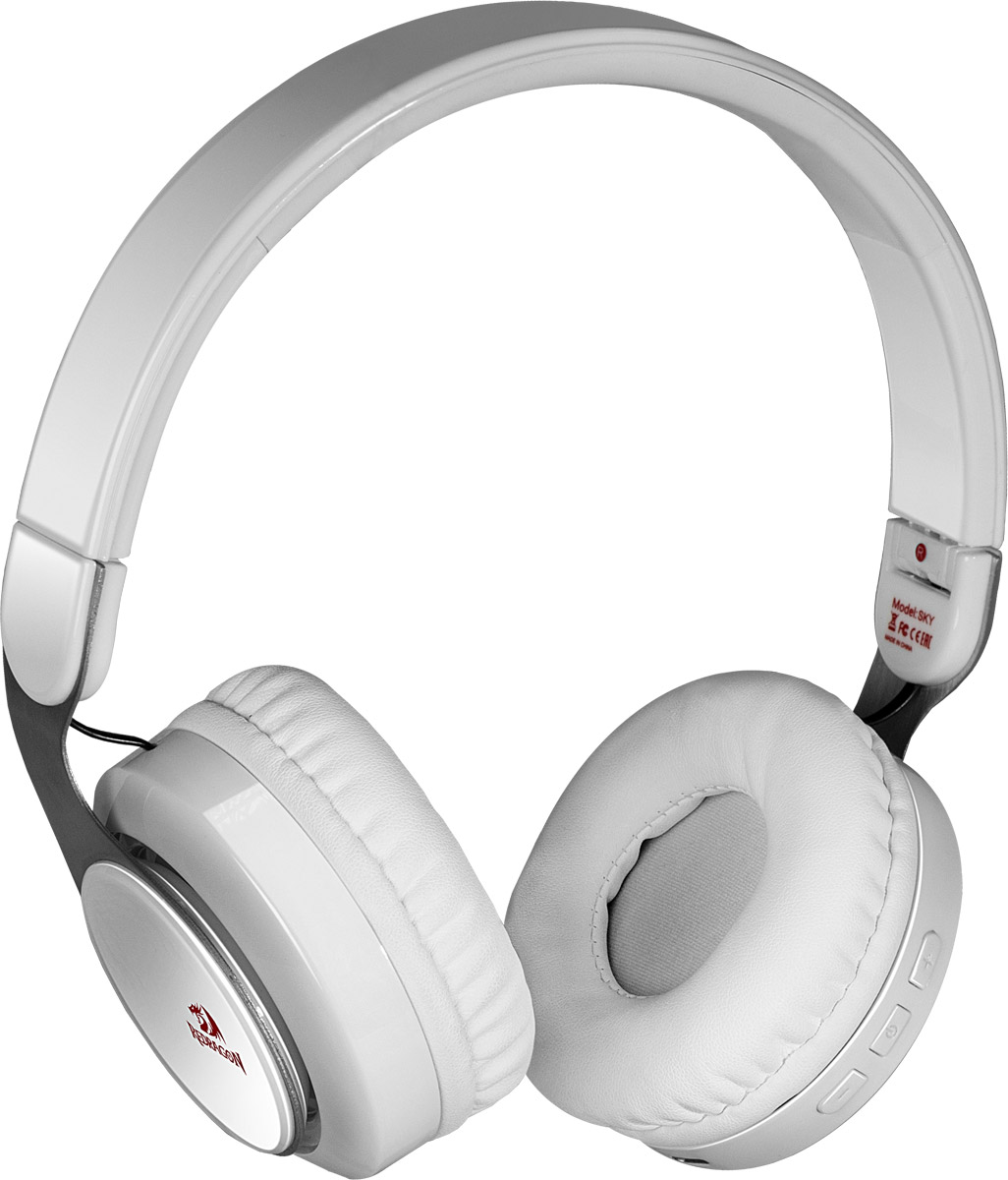 купить Беспроводная игровая bluetooth-гарнитура стерео Redragon SKY W (белая) регулят. громк., до 10 часов в Алматы