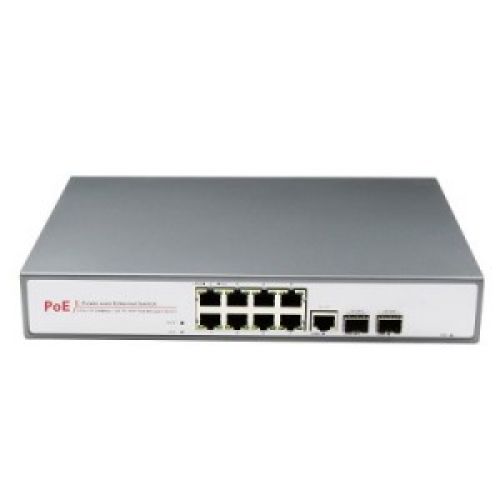 купить Коммутатор PoE управляемый  8-портовый ONV POE31108PF-M <8 портов 10/100Mbps PoE 802.3af (max 15.4W на порт), 1 Gigabit Uplink TP Combo порт, 2 Gigabit Uplink SFP порта, коммутационая матрица 8,8Gbps, бюджет мощности PoE 120W> в Алматы