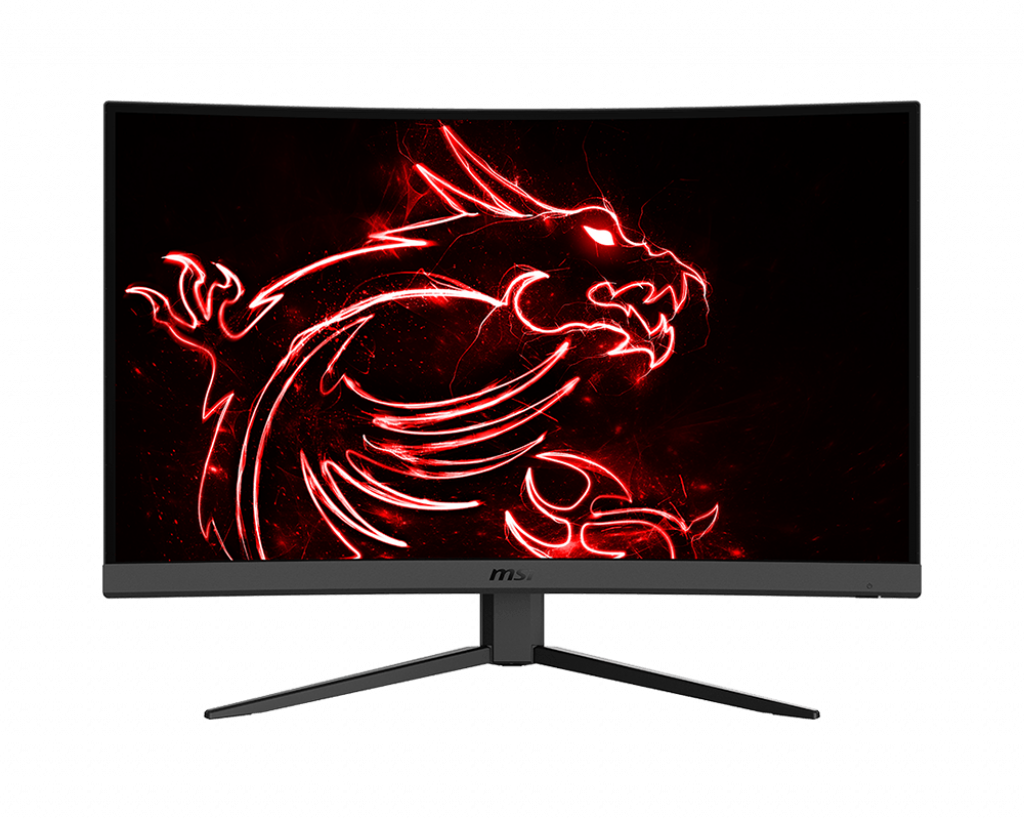 купить Изогнутый Геймерский Монитор 27* MSI Optix G27CQ4 VA 2560x1440 16:9 165HGz 1500R 1ms 250cd/m 3000:1 100млн:1 2xHDMI DP Угол Обзора 178/178 SRGB-115% Цвет: Черный. Изогнутый игровой монитор в геймерском дизайне с радиусом кривизны экрана 1500R, позвол в Алматы