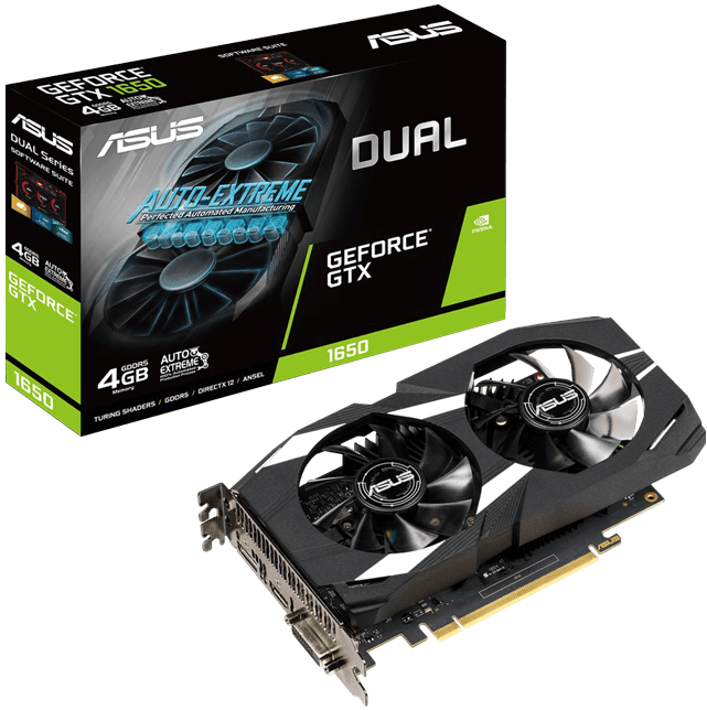 купить Видеокарта ASUS GeForce GTX1650 4Gb GDDR5 128bit 1xDVI 1xHDMI 1xDP HDCP DUAL-GTX1650-4G в Алматы