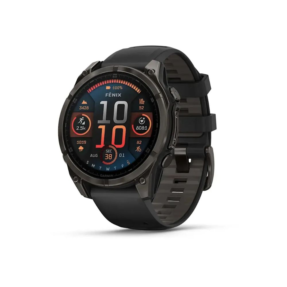 купить Часы с навигаторомGarmin fenix 8 47mm, AMOLED, сапфир, темный силикон 010-02904-21 в Алматы