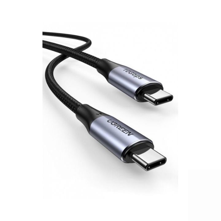 купить Кабель UGREEN US355 USB-C 3.1 M/M Gen2 5A Cable with Braided 1m (Black) в Алматы