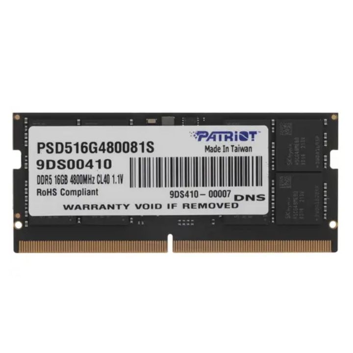 купить Модуль памяти Patriot Signature, PSD516G480081S, DDR5, SO-DIMM, 16Gb, 4800Mhz, CL40 в Алматы