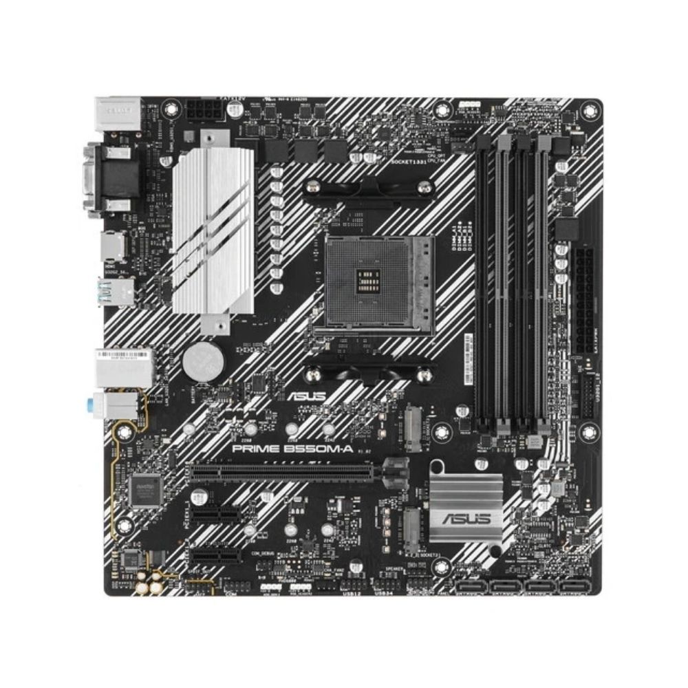 купить Материнская плата ASUS PRIME B550M-A  AM4 4xDDR4 4xSATA3 RAID 2xM.2 DVI-D D-Sub HDMI mATX в Алматы