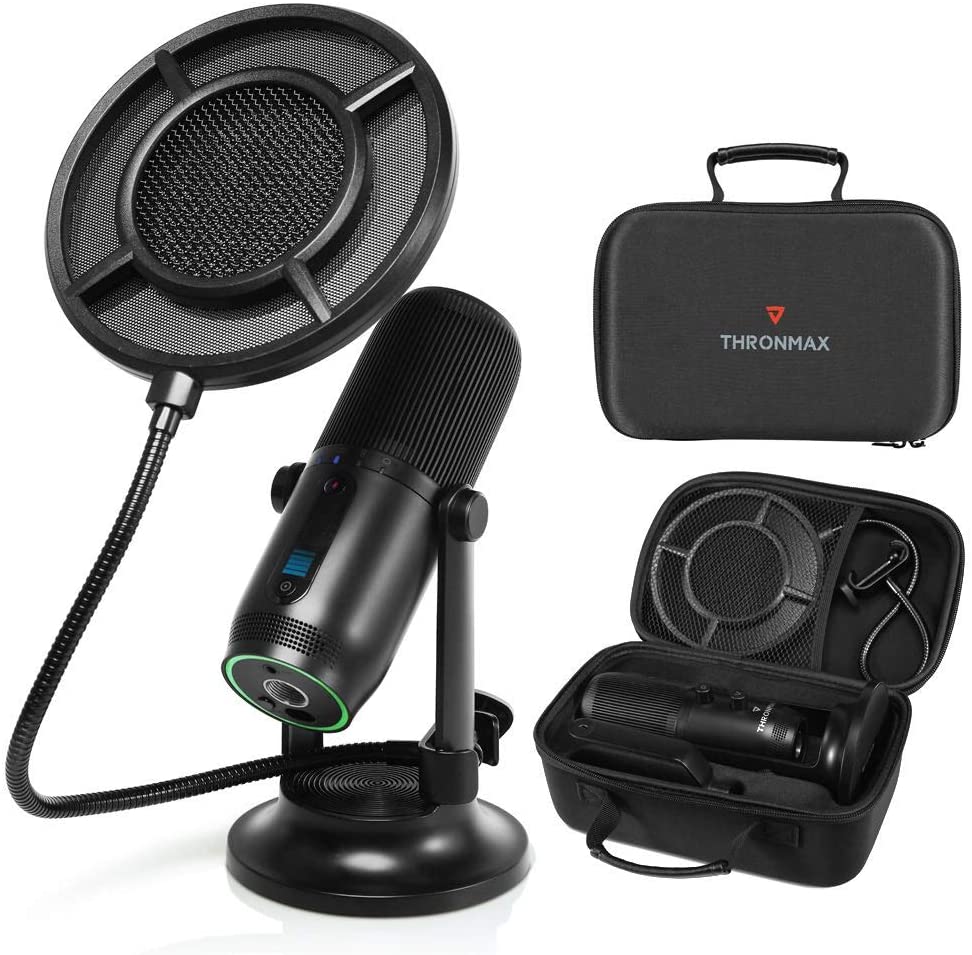 купить Микрофон Thronmax M2P Mdrill One Pro Kit Black 96Khz <конденсаторный, всенаправленный, Type C plug, 3.5mm, RGB> в Алматы