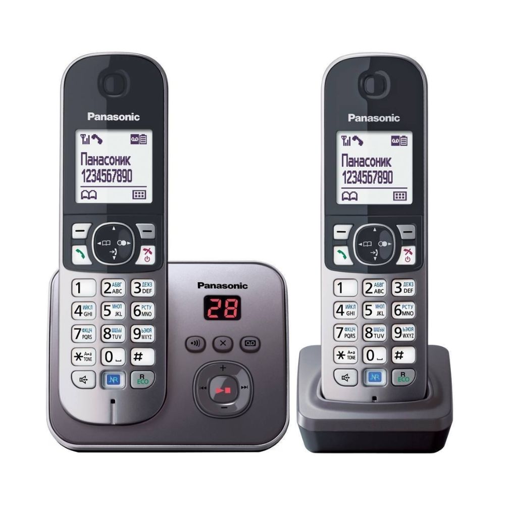 купить Радиотелефон PANASONIC KX-TG6822RUM Black-silver в Алматы