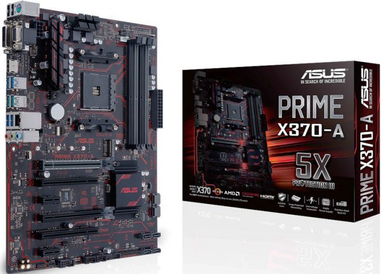 купить Материнская плата ASUS PRIME X370-A AMD AM4, AMD X370, 4 DDR4 2666/2400/2133 MHz, 6 x SATA 6Gb/s port(s), Support Raid 0, 1, 10, 1 x M.2 Socket 3, 1xDVI-D 1xD-Sub 1xHDMI, Multi-VGA output support : HDMI/DVI-D/RGB ports  1 x PCIe 2.0 x16 (max at x4 mo в Алматы