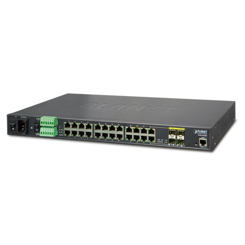 купить Коммутатор, Planet, IGSW-24040T, Промышленный, 24 порта 10/100/1000М RJ45 4 порта SFP, Управляемый, Корпус металл, 1U в Алматы