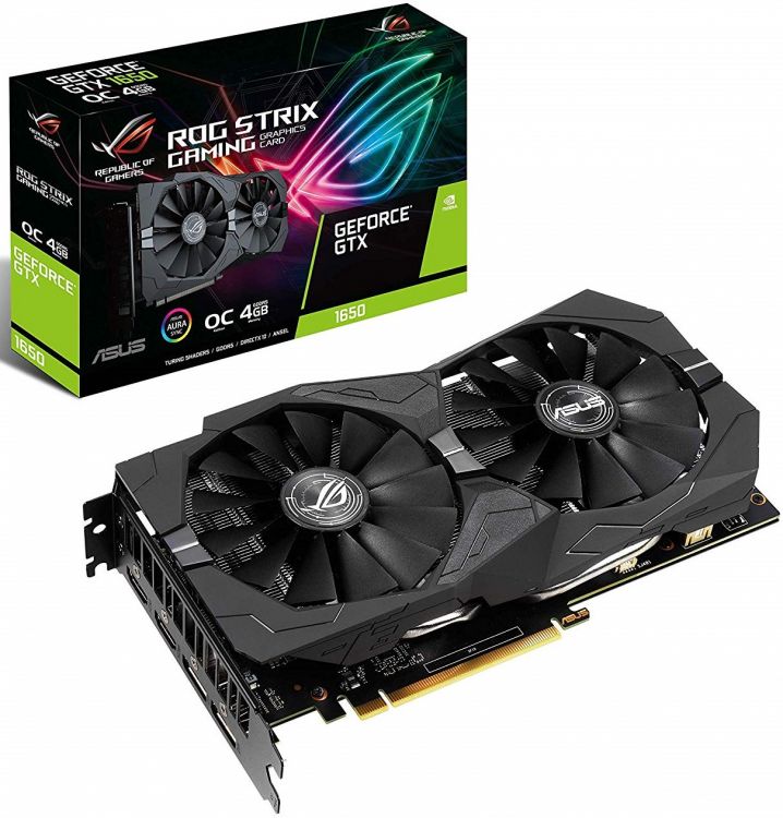 купить Видеокарта ASUS GeForce GTX1650 4Gb GDDR5 128bit 2xHDMI 2xDP HDCP ROG-STRIX-GTX1650-O4G-GAMING в Алматы