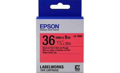 купить Лента Epson C53S657004 LK-7RBP Пастельная лента 36мм,Красн./Черн., 9м  в Алматы